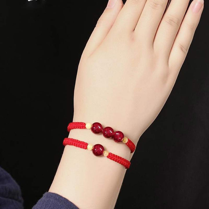 Buddha Stones Cinnabar Blessing Rode Armband met Koord voor Kinderen - image 6