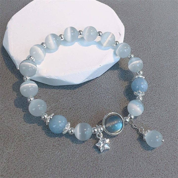 Buddha Stones Armband met bedeltjes van kattenoog, maansteen, vlinder en ster - Kattenoog &amp; Maansteen Ster - image 9