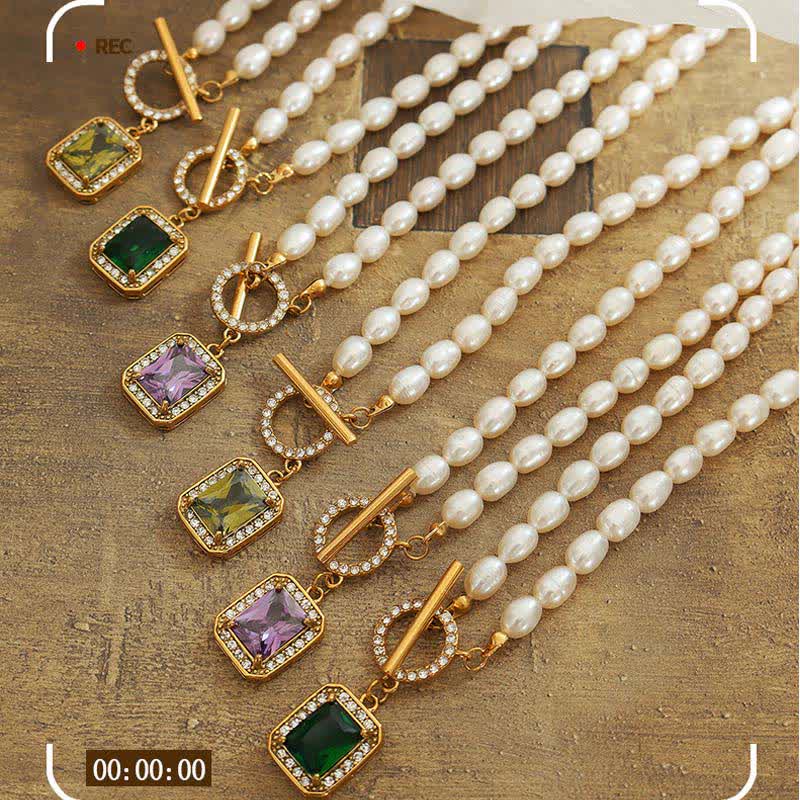 Parel Zirkoon Rijkdom Charm Ketting - image 10