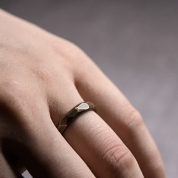 Buddha Stones Tibetaanse Ring van koper met eenvoudig design, symbool van rijkdom. - image 4