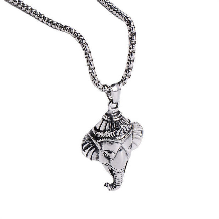 Buddha Stones Ganesh Ganpati Olifant Titanium Stalen Beschermende Hanger Ketting - image 4