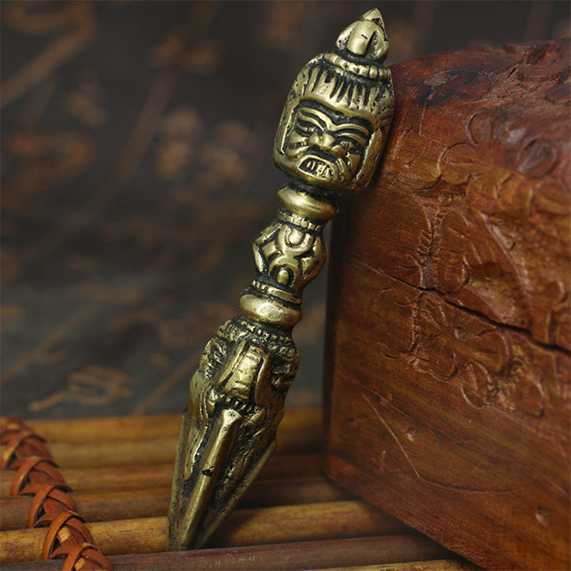 Buddha Stones Handgemaakte Nepalese kleine Vajra Dorje gegraveerde koperen decoratie ter ere van de Verlichting - Dorje/Vajra (Verlichting ♥ Spirituele Kracht) - image 0