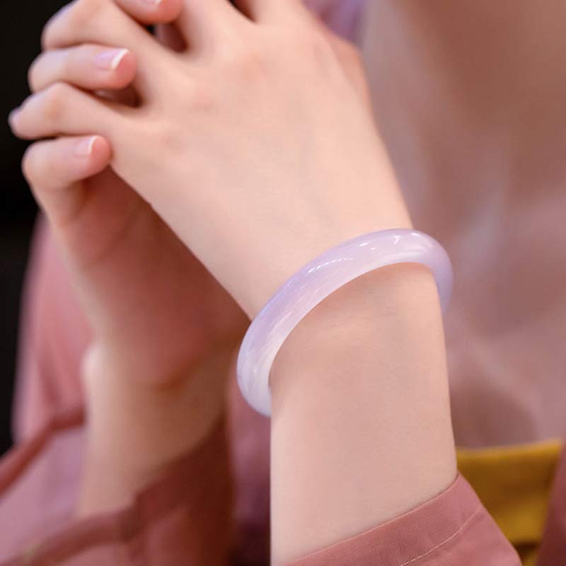 Buddha Stones Natuurlijke chalcedoon Bangle-armband met harmonie- en positieve boodschap. - image 15