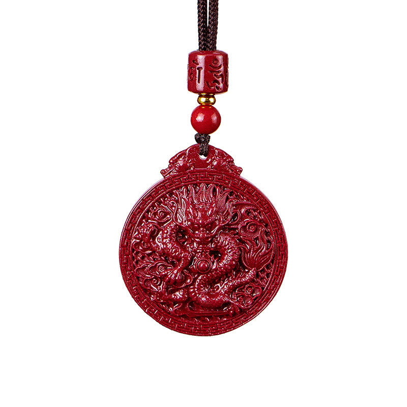 Buddha Stones Ketting met drakenbescherming, natuurlijke cinnaber, Jaar van de Draak - image 13