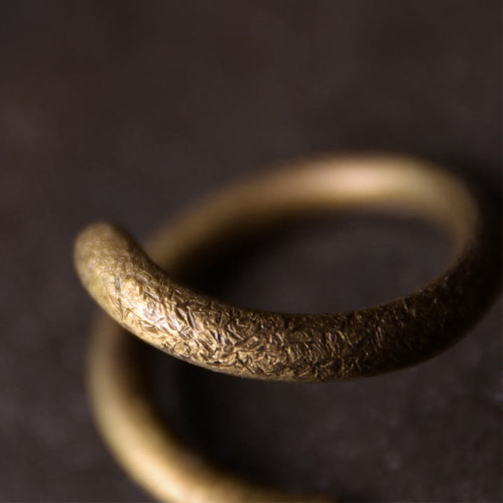 Buddha Stones Eenvoudig ontwerp koperen Ring , verstelbaar - image 4