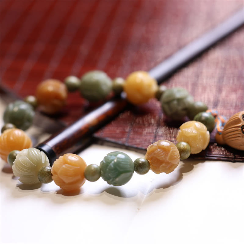 Buddha Stones Bodhizaad Lotus Groene Sandelhout Wijsheid Harmonie Armband - image 4