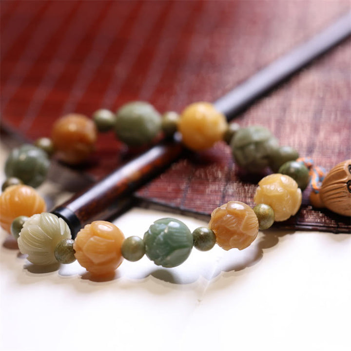 Buddha Stones Bodhizaad Lotus Groene Sandelhout Wijsheid Harmonie Armband - image 4