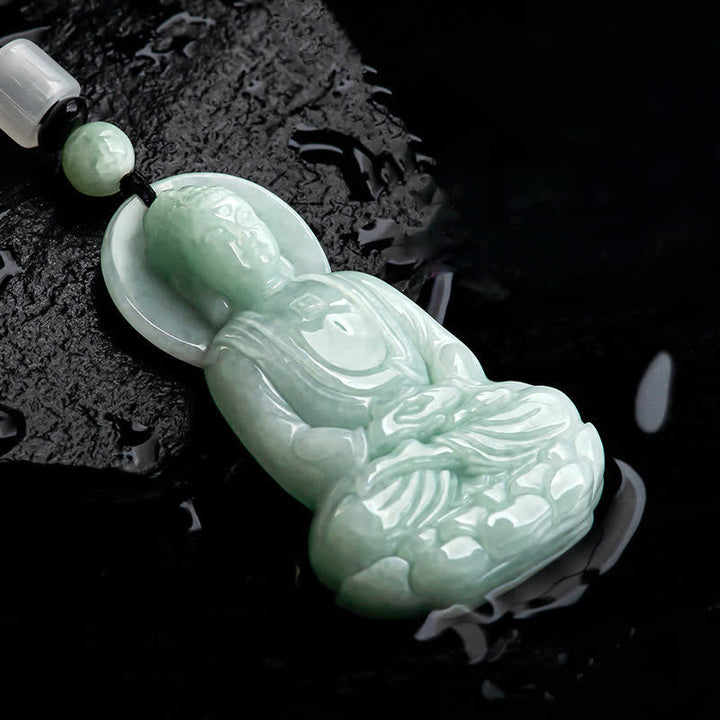 Buddha Stones Amitabha Boeddha Jade Amulet Compassie Ketting - image 11
