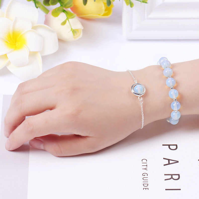 Buddha Stones Zonnesteen Aardbeikwarts Kristal Positieve Armband - Opaal - image 28