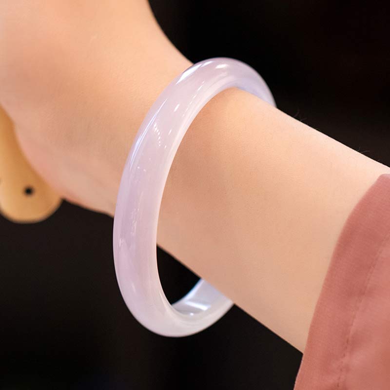 Buddha Stones Natuurlijke chalcedoon Bangle-armband met harmonie- en positieve boodschap. - image 11