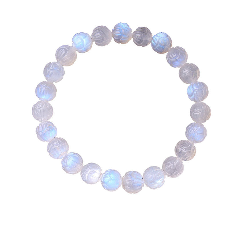 Buddha Stones Natuurlijke maansteen lotus Armband - image 14