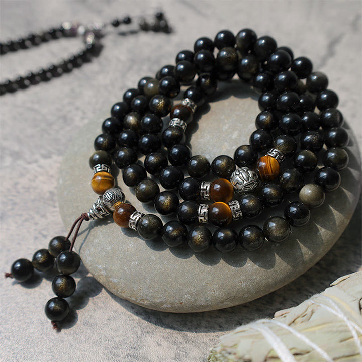 Gouden Obsidiaan Energie Armband Ketting - image 11