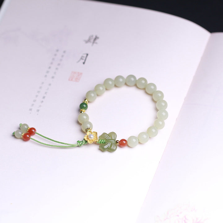 Buddha Stones Armband van 925 sterling zilver met jade, geluksbloem en vlinder. - image 6