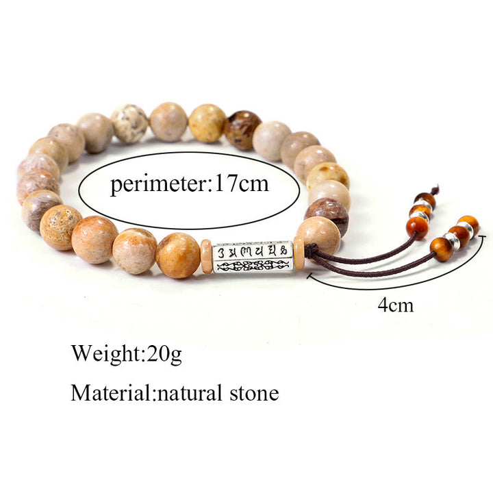 Buddha Stones Verweerde stenen Om Mani Padme Hum Versterkende Armband - image 8