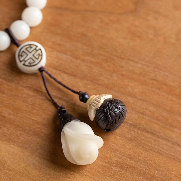 Buddha Stones Natuurlijke groene sandelhout bodhi-zaadjes kalmerende Armband - image 10