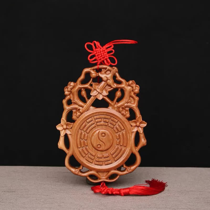 Feng Shui Bagua-kaart Perzikhout Chinese knopen Balans Energiekaart - 18*13,6 cm - image 0