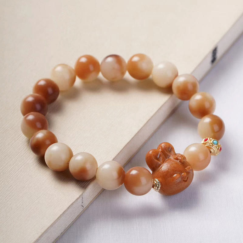 Buddha Stones Natuurlijke Bodhizaadjes Liefdevol Konijn Armband - image 1
