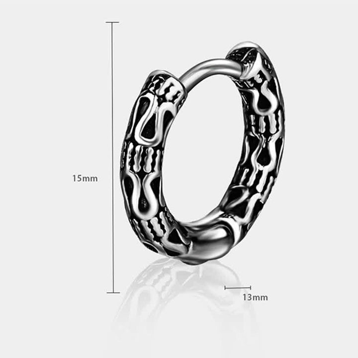 Retro patroon titanium stalen Oorbellen - image 9