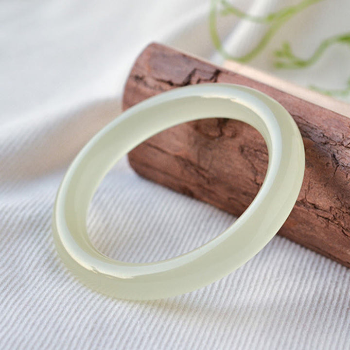 Buddha Stones Natuurlijke Bangle jade Manchetarmband met overvloedmotief - image 11