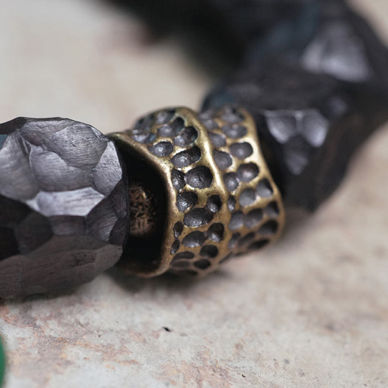 Buddha Stones Armband ebbenhouten koperen vredeskwastje Pols Mala - image 8