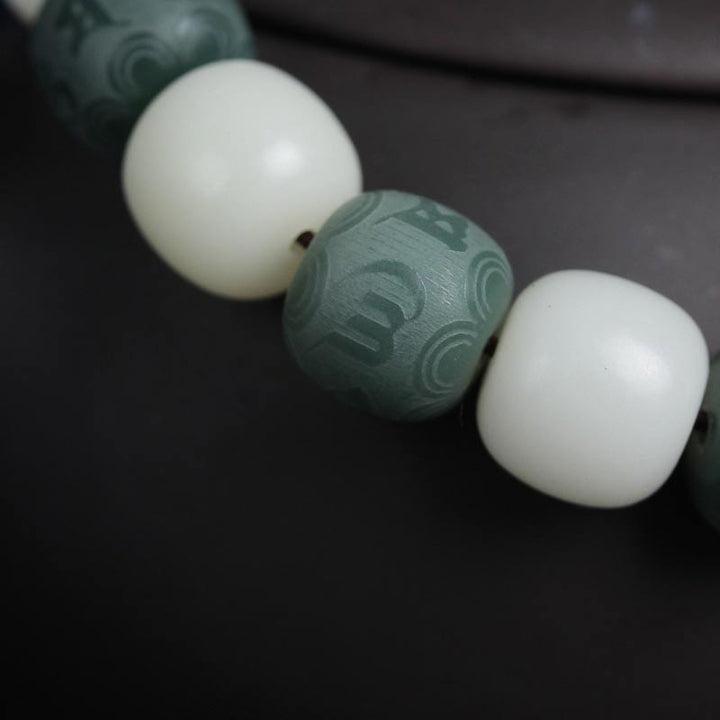 Buddha Stones Witte Bodhi Zes Ware Woorden Armband - image 9
