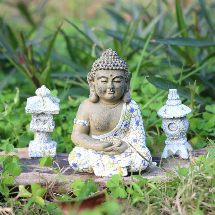 Buddha Stones Mediterende Zen Boeddha Sereniteit Beeldje van Hars voor Woondecoratie - Kleine zittende Boeddha 8,5*6*5,5 cm - image 5