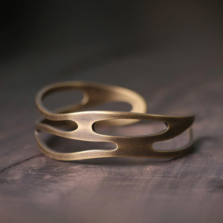 Buddha Stones Bangle gebogen koperen messing Manchetarmband - image 1