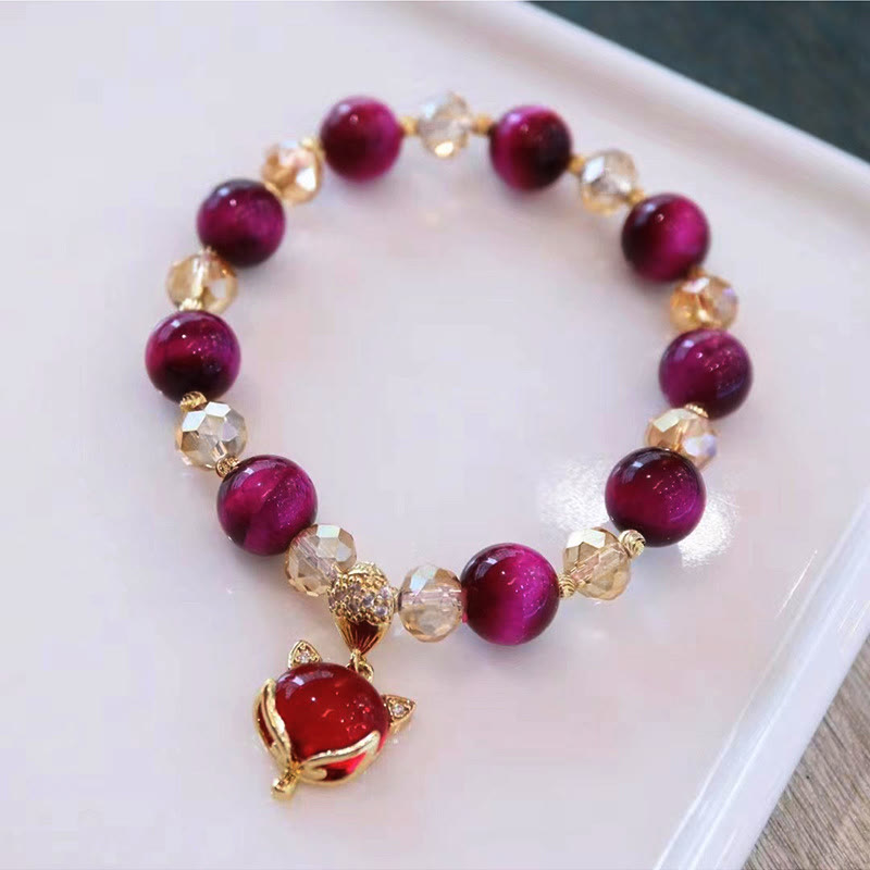 Buddha Stones Rode tijgeroog PiXiu vossen Armband voor zelfvertrouwen - Rode tijgeroogvos - image 0