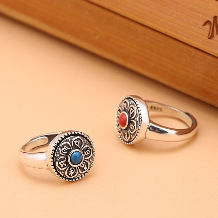 Buddha Stones Tibetaanse Om Mani Padme Hum Peace draaibare Ring - image 16