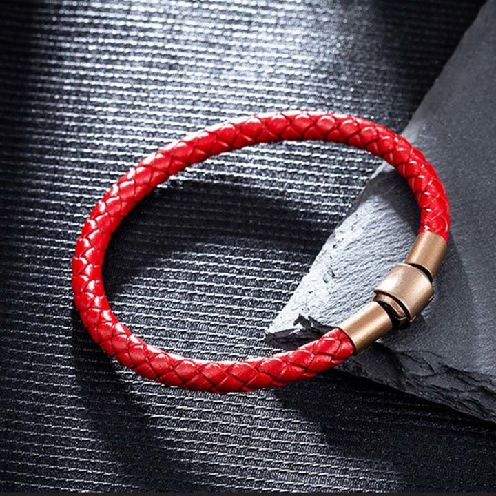 Buddha Stones Armband leren touwarmband met geluksvlechtwerk - image 12