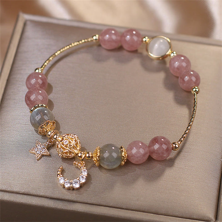 Buddha Stones Aardbeikwarts Maansteen Maanster Armband - image 4
