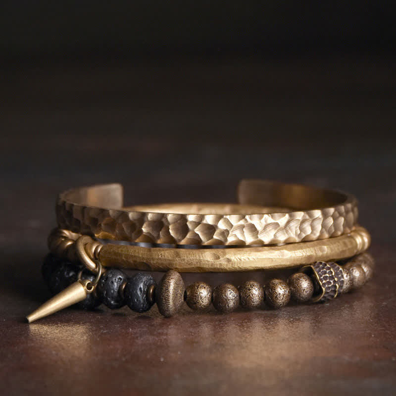 Buddha Stones Lavasteen Bangle Manchetarmband - 18 cm - image 0
