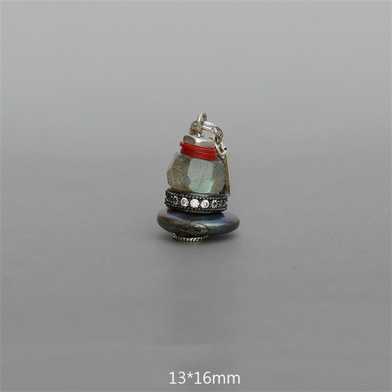 Buddha Stones Zen Cairn Labradoriet Diverse Kristallen Kalmerende Hanger Ketting - Labradoriet hanger 13* 16mm - image 21
