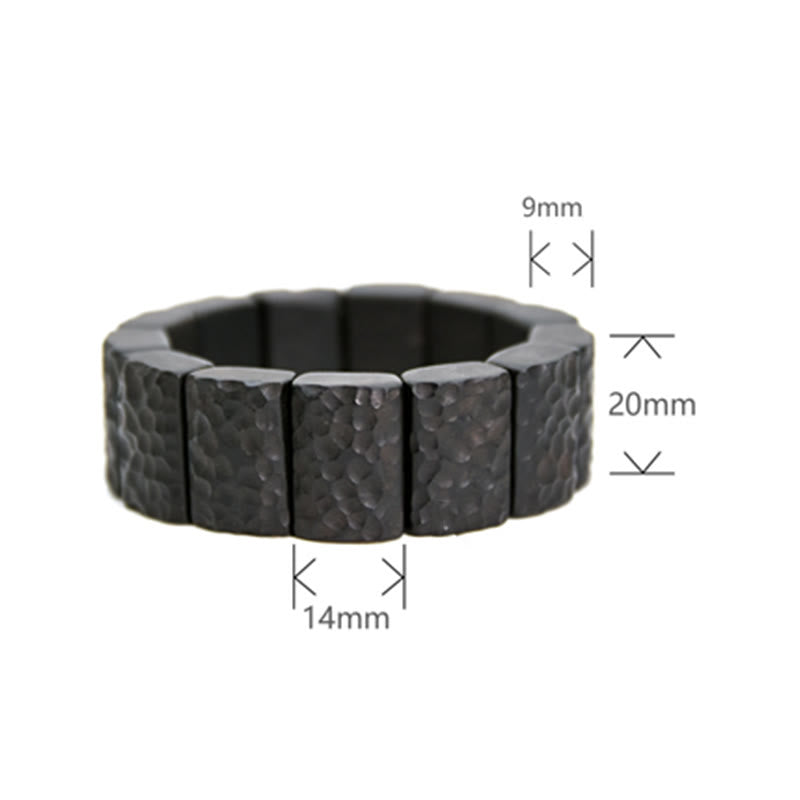 Buddha Stones Vintage Armband met ebbenhouten textuur en vredesmotief - image 9