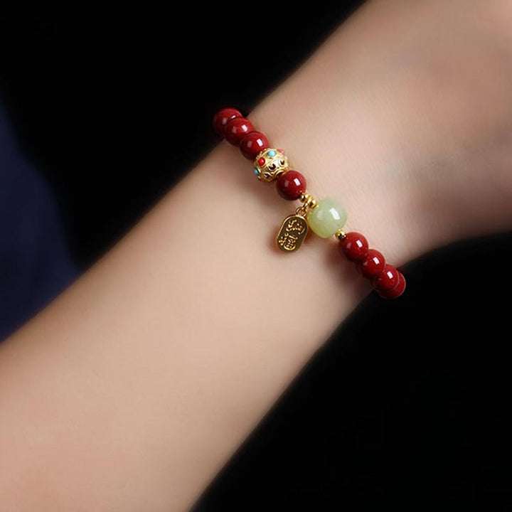 Buddha Stones Armband met geluksbedel van cinnabergroene aventurijn, ter bescherming tegen ongeluk - image 3