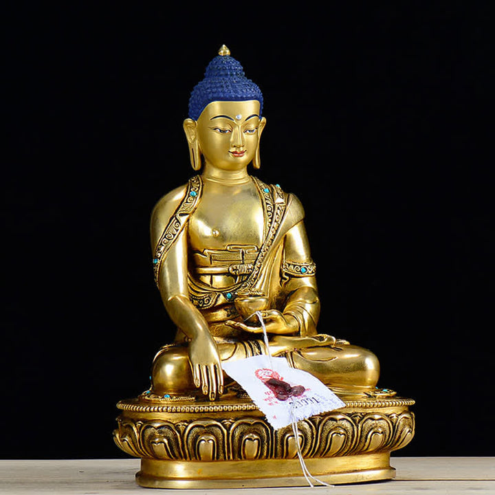 Buddha Stones Shakyamuni Mededogen Koperen Beeld Decoratie - image 1