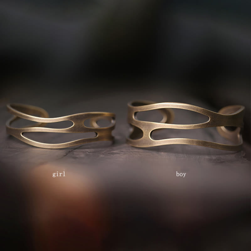 Buddha Stones Bangle gebogen koperen messing Manchetarmband - image 6
