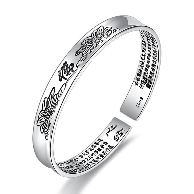 Buddha Stones Hartsoetra Mantra Bangle Vrede Koperen Manchetarmband - Lotus (Verlichting ♥ Nieuw Begin) - image 0