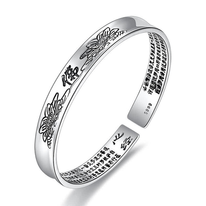 Buddha Stones Hartsoetra Mantra Bangle Vrede Koperen Manchetarmband - Lotus (Verlichting ♥ Nieuw Begin) - image 0