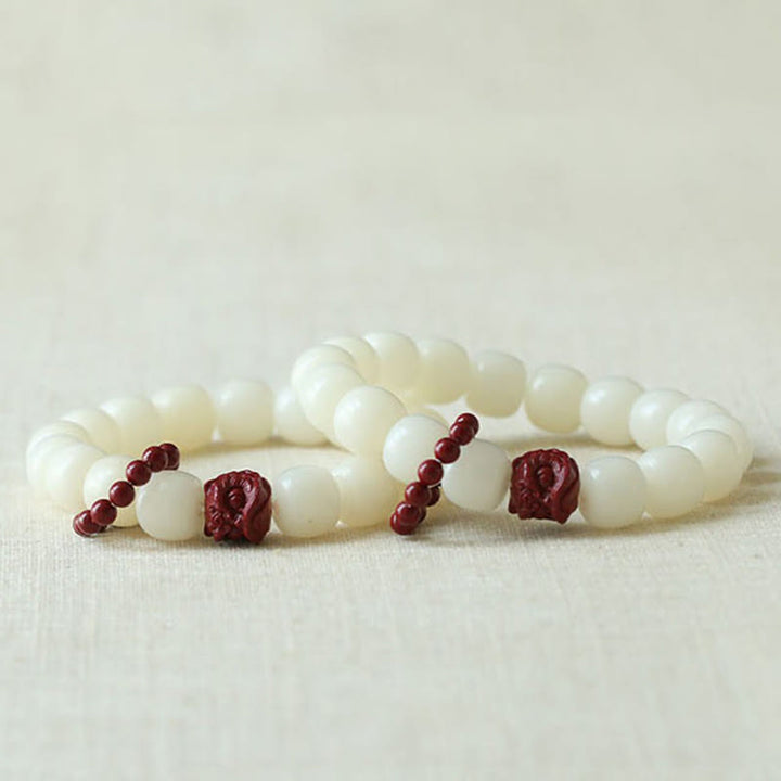 Buddha Stones Natuurlijke Bodhizaad Cinnaber Dansende Leeuw Amulet Wijsheid Harmonie Pols Mala - image 4