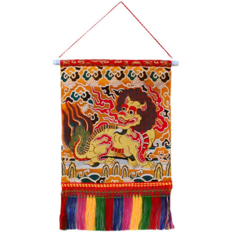 Feng Shui Kirin Spirituele Kleurrijke Kwastjes Muurdecoratie - image 1