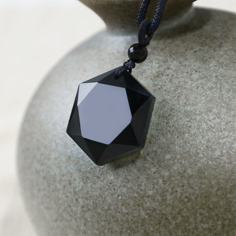 Ketting met hanger van zwarte obsidiaan voor zuivering. - image 3