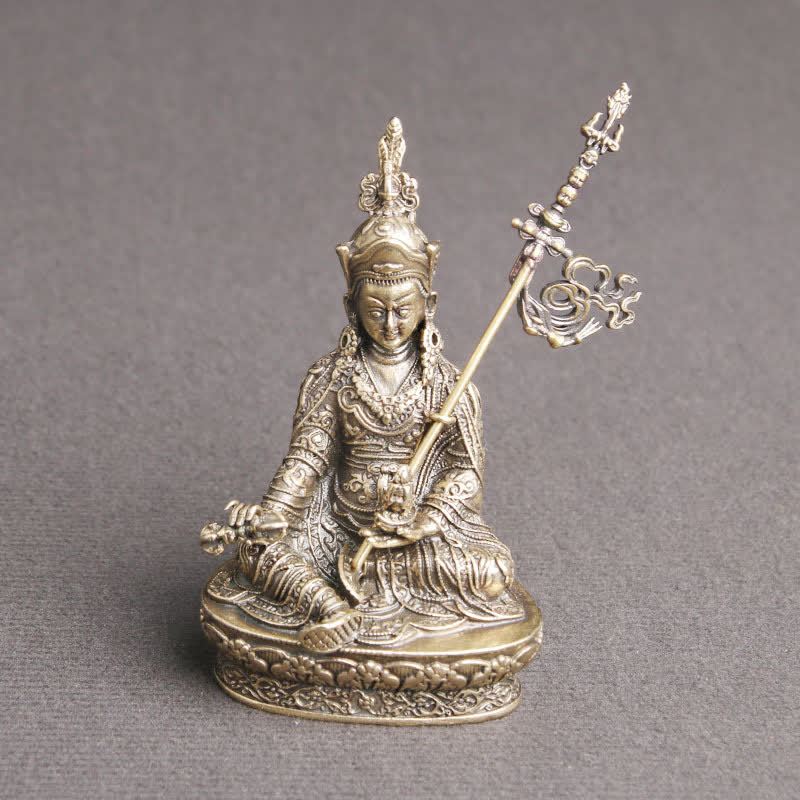 Buddha Stones Padmasambhava Boeddhabeeld Sereniteit Koperen Beeld Decoratie Tempelornament - image 7