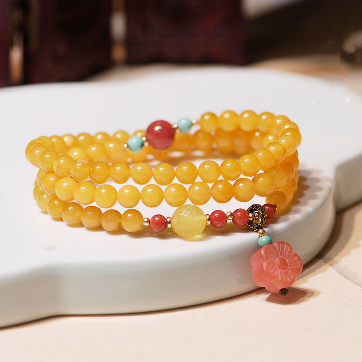 Amber Healing Balance Ketting, Armband met bloembedel - image 1
