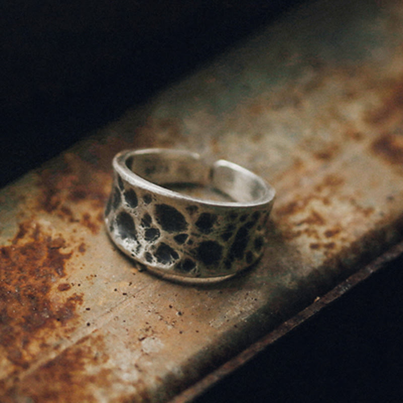 Buddha Stones 925 Sterling Zilveren Ring met Bobbelstructuur - image 4