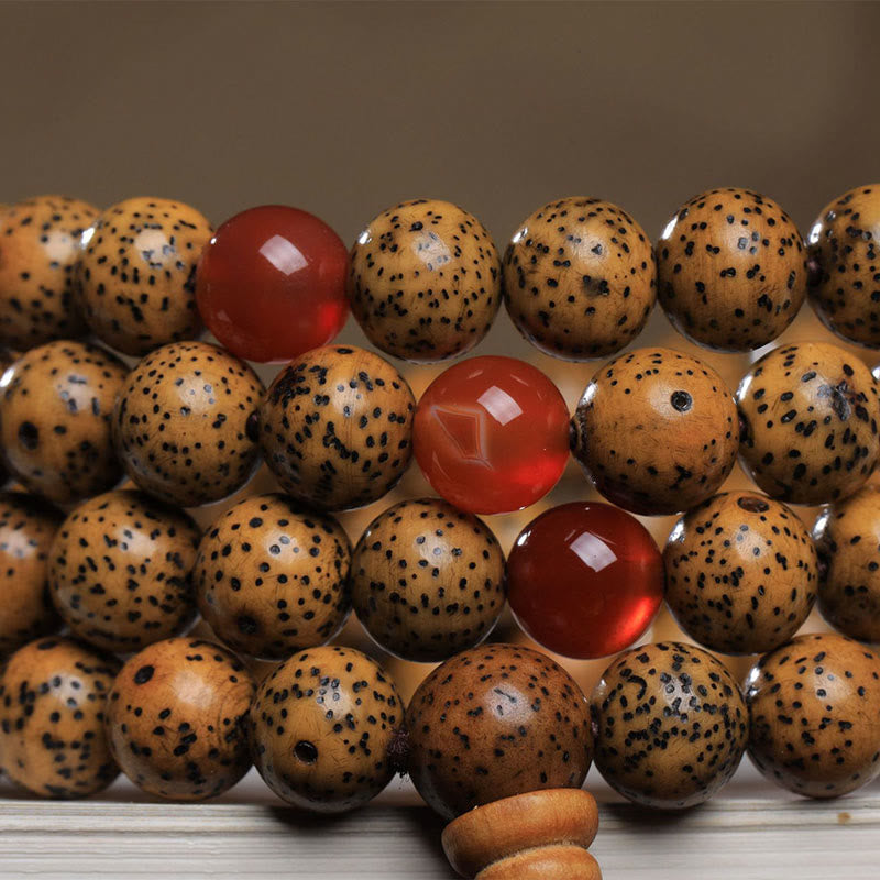 Buddha Stones 108 Mala kralen Bodhizaad Rode agaat Armband - image 4