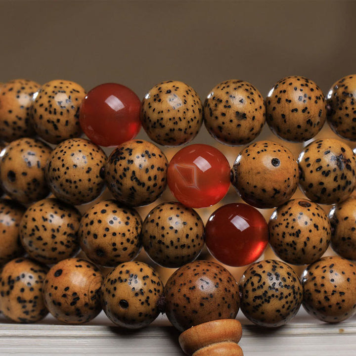 Buddha Stones 108 Mala kralen Bodhizaad Rode agaat Armband - image 4