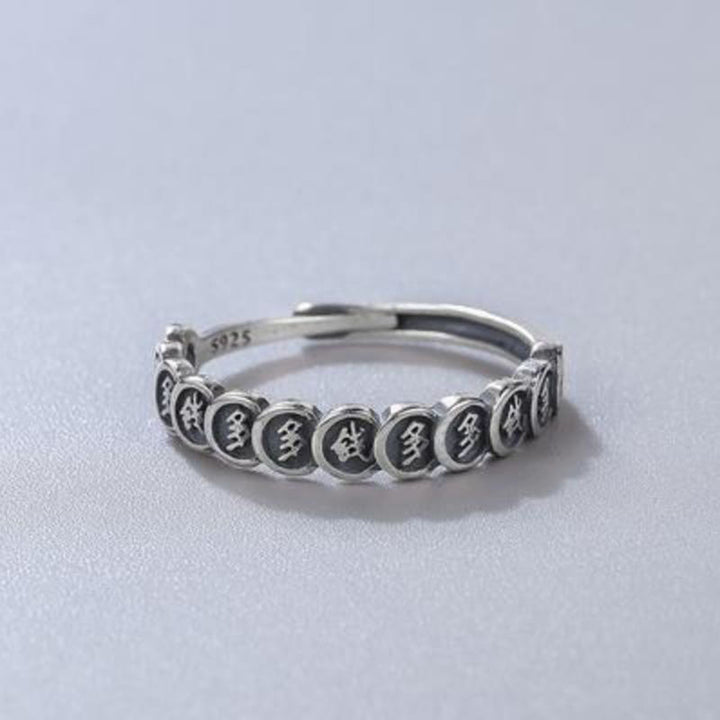 Buddha Stones Vintage koperen muntvormige Ring , verstelbaar - image 12