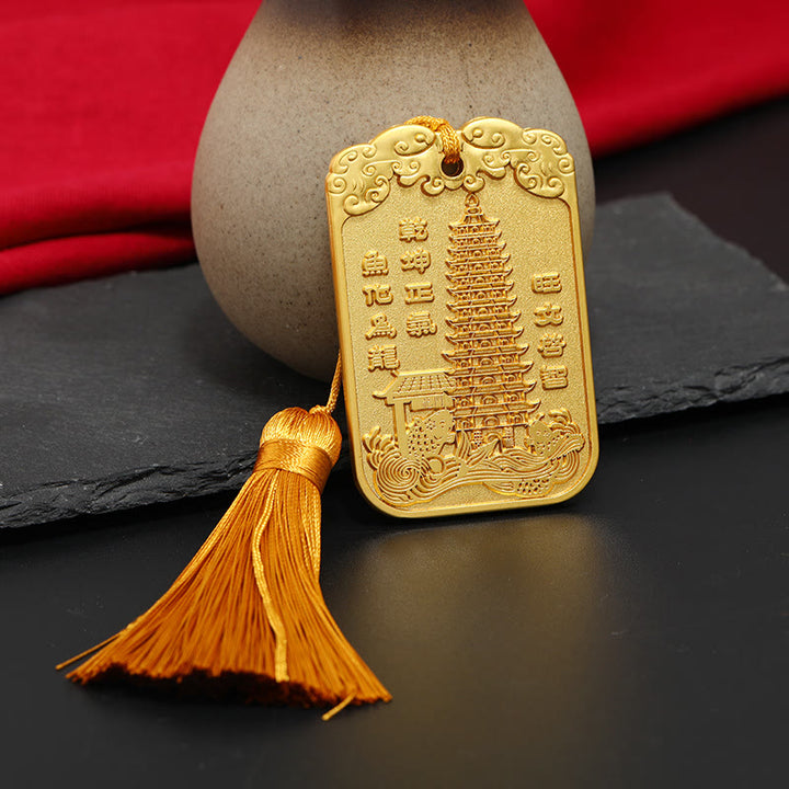 Buddha Stones Feng Shui geluksster Wenchang Pen Pagode Koi Vis Auto Hangdecoratie - image 15