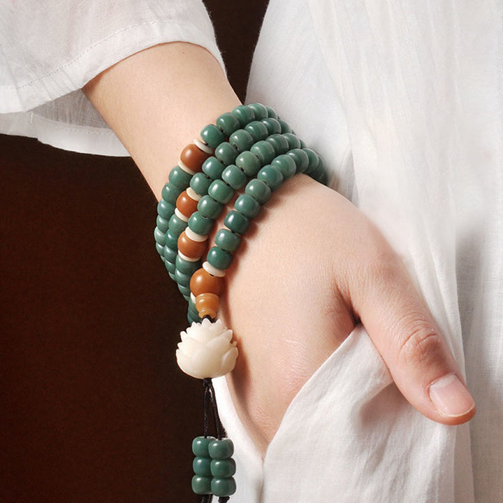 Buddha Stones Lotus Cyan Bodhi Seed Armband - image 7